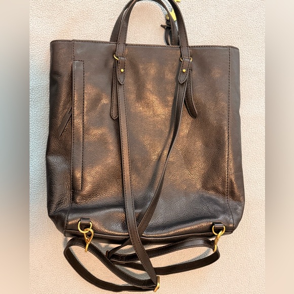 Fossil Black Leather Camilla Convertible Tote - Picture 3 of 10